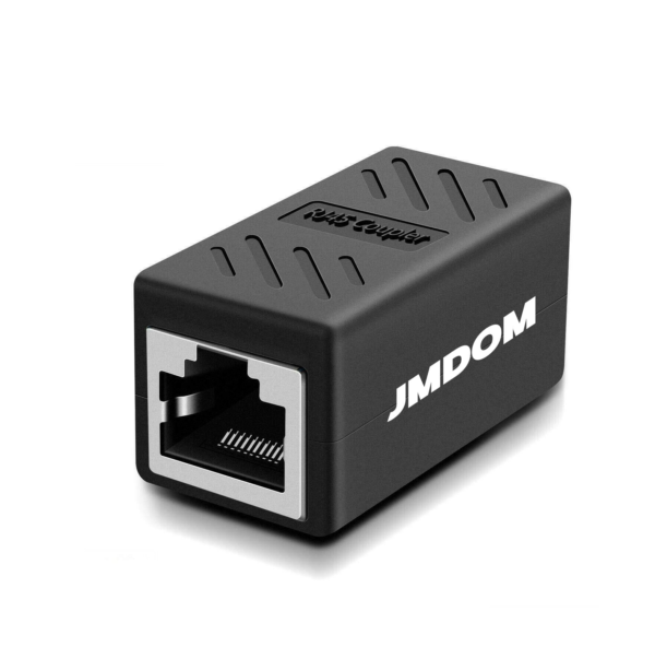 jmdom RJ45 Inline Coupler Cat6/Cat5e Ethernet Network Router Cable Extender Connector - Black