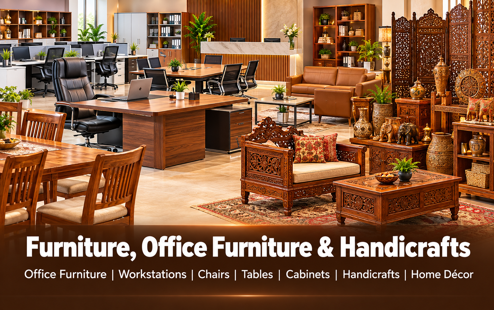 Office furniture, home furniture and Indian handicrafts from India